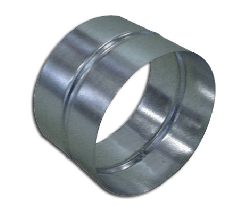 Raccord droit acier galvanisé pour gaine   Ø80  Long. 90 