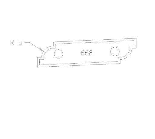 PLAQ PB GORGE R5+2CARRES 50X12X1.5 DSOUS 
