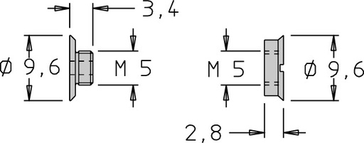 Ensemble vis / écrou   M5  x 3.4 / 2.8   6 pans H2.0 POUR PLAQ. P80.11.NF1425 CROCHET