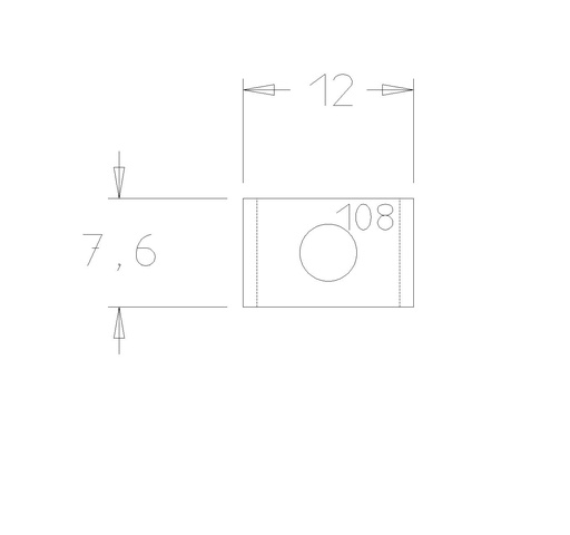 Plaquette   Carbure   7.65x12x1.5  Z 2   1 trou 