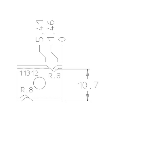 Plaquette à affleurer 45° R0.8 mm