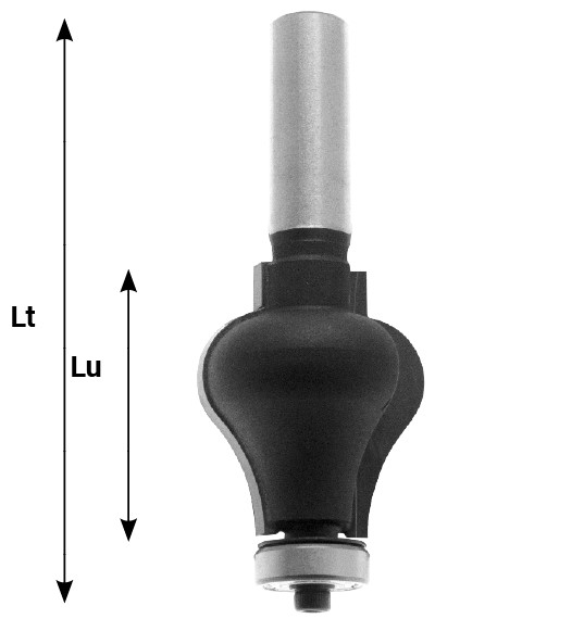 Mèche à profiler   HW Brasé   Main courante  Ø 32  LC. 38  LU. 38  LT. 87  Q 12  Z 2  Rlmt. à l'extrémité  Rot. Droite 