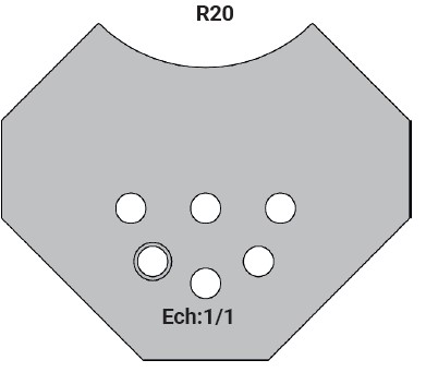 Jeu de 2 lames Rotoprofil   HSS   1/4 de rond R20 