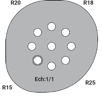 Jeu de 2 plaquettes de rechange Rotoprofil   HW   Congé R15-18-20-25   pour P.O. O40.03 
