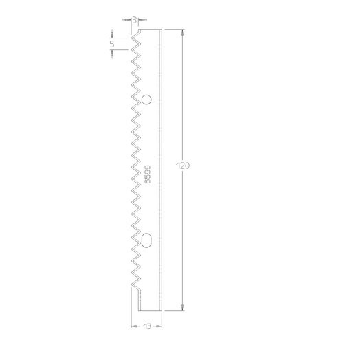 PLAQ. DENTS DE SCIE PAS DE 5 HT.110 