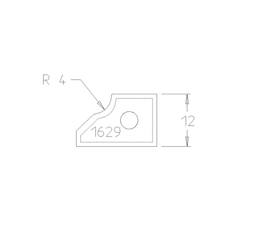 PLAQ CARB A ARRONDIR R=4 TRAVAIL DESSOUS