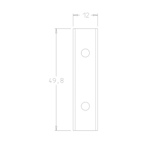 Plaquette   Carbure Nuance Dure   50x12x1.5  Z 2   2 trous 