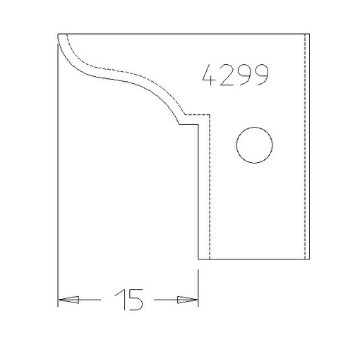 PLAQUETTE CONTRE PROFIL LOUIS PHILIPPE DE 15MM T.DESSOUS