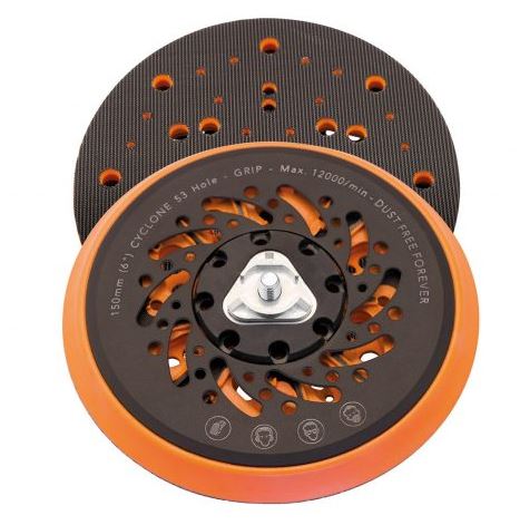 Plateau orbital Velcro Ø150 Fixation universelle (5/16) + M8 adaptable FESTOOL 53 trous 