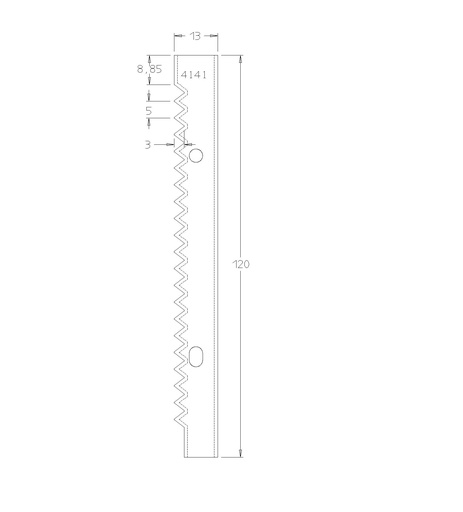 PLAQ.D.DE SCIE PAS DE 5 PLAT 8.8 HT.120 