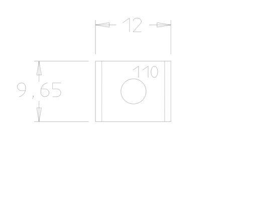 Plaquette   Carbure   9.65x12x1.5  Z 2   1 trou 