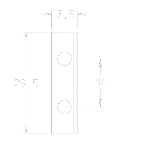 Plaquette   Carbure   29.5x7.5x1.5  Z 4   2 trous 