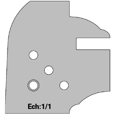 Jeu de 2 déflecteurs Rotoprofil   Moulure et Contre-profil Avt.18 + Plate-bande tonneau R25   pour P.O. O40.01 