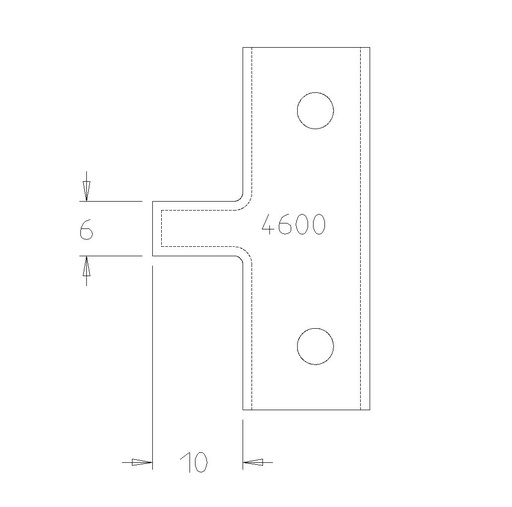 PLAQUETTE RAINURE DE 6MM PROFONDEUR 10MM 