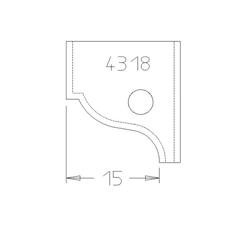 PLAQUETTE MOUL.LOUIS PHILIPPE15MM DESSUS 