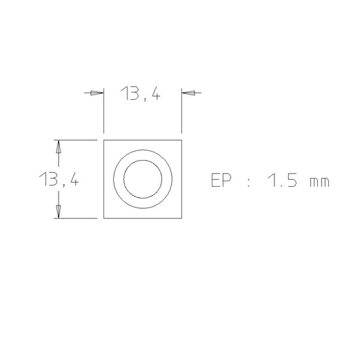 Plaquette   Carbure   13.4x13.4x1.5  Z 4   1 trou fraisé 