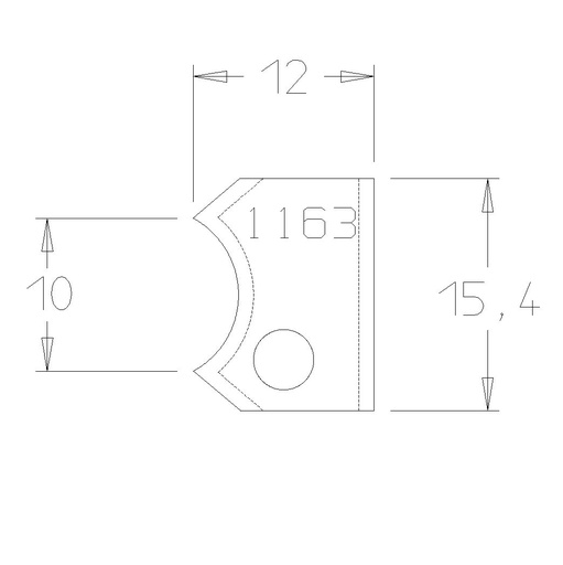 PLAQ CARB. MOUCHETTE ENTRE-POINTE 10mm