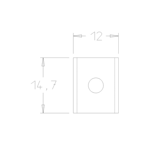 Plaquette   Carbure   15x12x1.5  Z 2   1 trou 